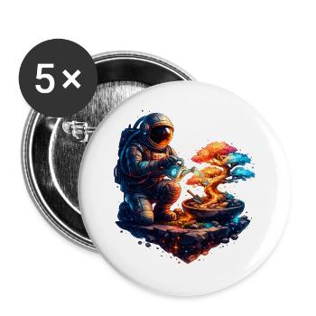 Cosmic Gardener Bonsai - Buttons large 2.2''/56 mm (5-pack) - white - Front
