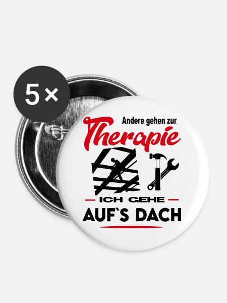 Dachdecker Dachdeckerin Beruf Arbeit - Buttons groß 56 mm (5er Pack) - Weiß