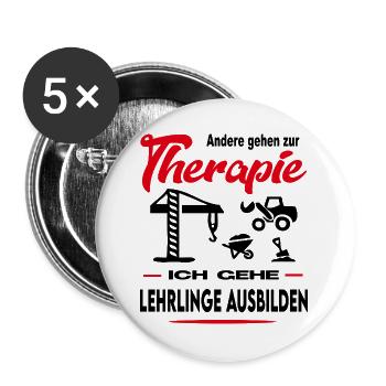 Ausbilder Ausbilderin Beruf Arbeit Lehrlinge - Buttons groß 56 mm (5er Pack) - Weiß - Vorne