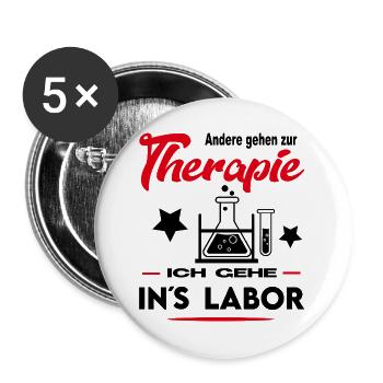 Chemiker Chemikerin Biologe Biologin Beruf Arbeit - Buttons groß 56 mm (5er Pack) - Weiß - Vorne