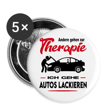 Autolackierer Autolackiererin Beruf Arbeit - Buttons groß 56 mm (5er Pack) - Weiß - Vorne