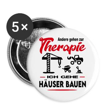 Architekt Architektin Beruf Arbeit Haus bauen - Buttons groß 56 mm (5er Pack) - Weiß - Vorne