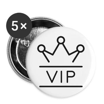 VIP-Kronenlogo - Buttons groß 56 mm (5er Pack) - Weiß - Vorne