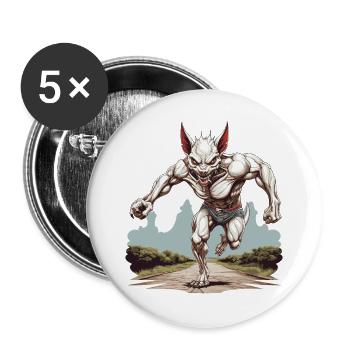  Kryptozoologen Marathon-Läufer Laufsport - Buttons groß 56 mm (5er Pack) - Weiß - Vorne