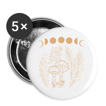 Botaniker - Buttons groß 56 mm (5er Pack) - Weiß - Vorne