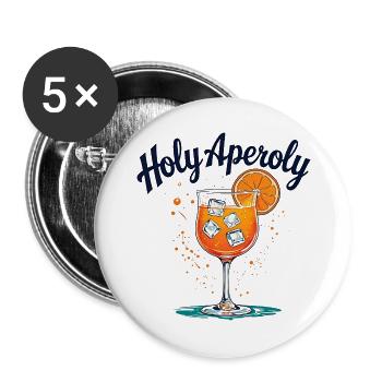 Holy Party Shirt - Buttons groß 56 mm (5er Pack) - Weiß - Vorne