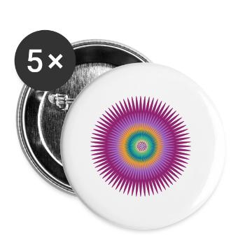 Abstrakte Blume - Buttons groß 56 mm (5er Pack) - Weiß - Vorne