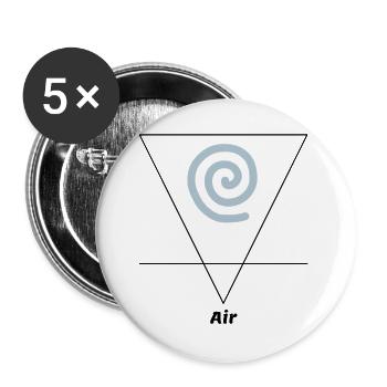 Luft Element Symbol Alchemie Wicca - Buttons groß 56 mm (5er Pack) - Weiß - Vorne