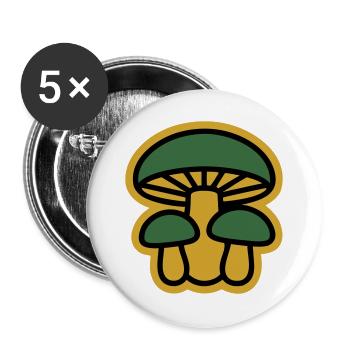 Gelbe Pilze Wald Icon - Buttons groß 56 mm (5er Pack) - Weiß - Vorne
