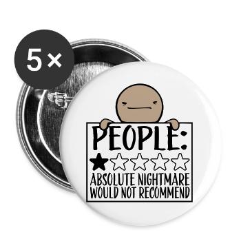 People Absolute Nightmare 1 Stern Review Logo Text - Buttons groß 56 mm (5er Pack) - Weiß - Vorne