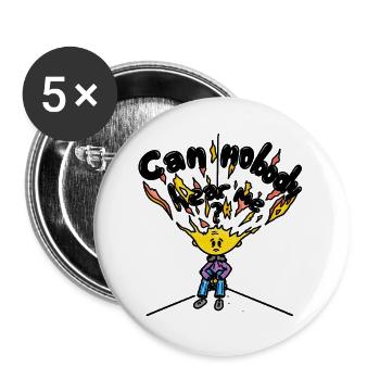 Can Nobody Hear Me - Buttons groß 56 mm (5er Pack) - Weiß - Vorne