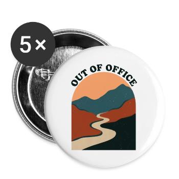 Nicht im Amt: Die krumme Straße in den Bergen - Buttons groß 56 mm (5er Pack) - Weiß - Vorne