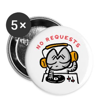 Keine Wünsche an den DJ‑Kater - Buttons groß 56 mm (5er Pack) - Weiß - Vorne