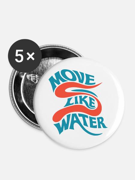 Move like water - Buttons groß 56 mm (5er Pack) - Weiß
