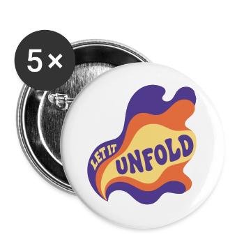 Let It Unfold Psychedelic - Buttons groß 56 mm (5er Pack) - Weiß - Vorne