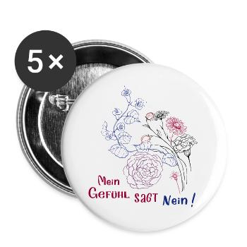 Mein Gefühl Sagt Nein - Buttons groß 56 mm (5er Pack) - Weiß - Vorne