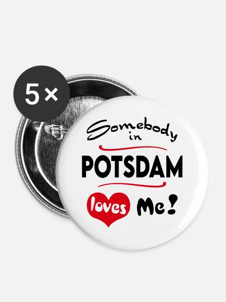 Potsdam Stadt Urban T-Shirt City Heimatliebe Town - Buttons groß 56 mm (5er Pack) - Weiß
