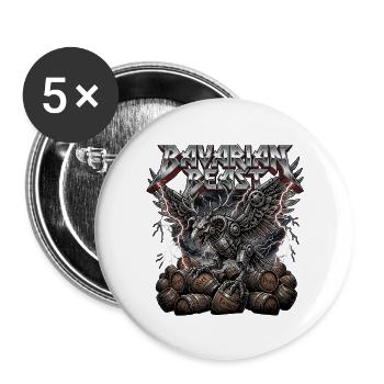 Heavy Metal Bavarian - Buttons groß 56 mm (5er Pack) - Weiß - Vorne
