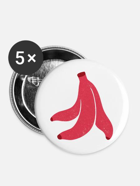 Bananenschale - Buttons groß 56 mm (5er Pack) - Weiß