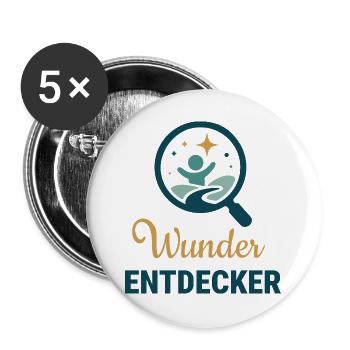 Wunder Entdecker - Buttons groß 56 mm (5er Pack) - Weiß - Vorne