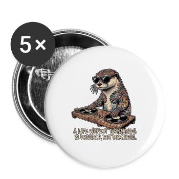 Otter Turntable Dj - Buttons groß 56 mm (5er Pack) - Weiß - Vorne
