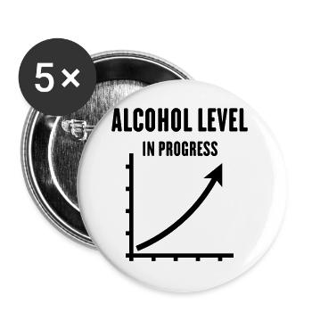 Alcohol Level In Progress (Drinking Team / Black) - Buttons groß 56 mm (5er Pack) - Weiß - Vorne