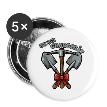 Das Gruben Grabgerät - Buttons groß 56 mm (5er Pack) - Weiß - Vorne