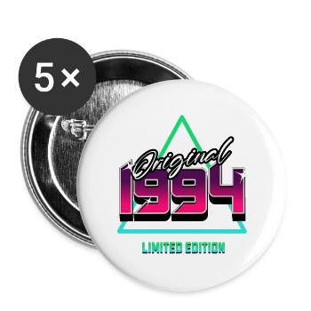 Original 1994 – 90er Jahre Retro Neon Kult Motiv - Buttons groß 56 mm (5er Pack) - Weiß - Vorne