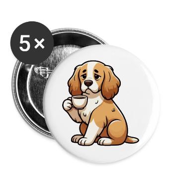 Cocker Spaniel Cockerhund Cocker Spaniel Besitzer - Buttons groß 56 mm (5er Pack) - Weiß - Vorne