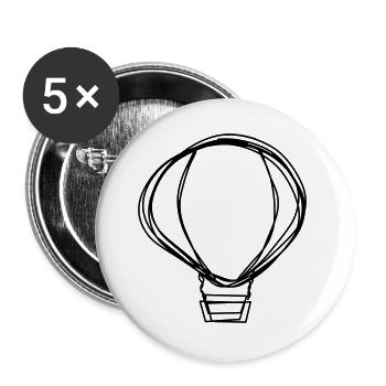 Heißluftballon handgezeichnet - Buttons groß 56 mm (5er Pack) - Weiß - Vorne