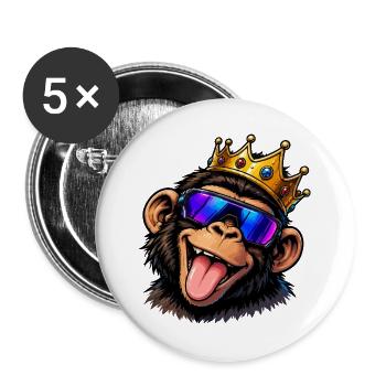 affe-krone - Buttons groß 56 mm (5er Pack) - Weiß - Vorne