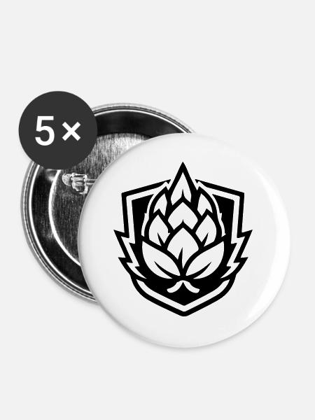 Hopfen Symbol Knospe - Buttons groß 56 mm (5er Pack) - Weiß