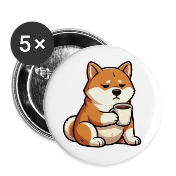 Shiba Inu Shibabesitzer Shibaliebhaber Shiba inus - Buttons groß 56 mm (5er Pack) - Weiß - Vorne