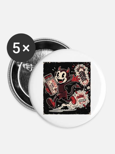 Oldschool Feuerwerk Pyrotechnik - Buttons groß 56 mm (5er Pack) - Weiß