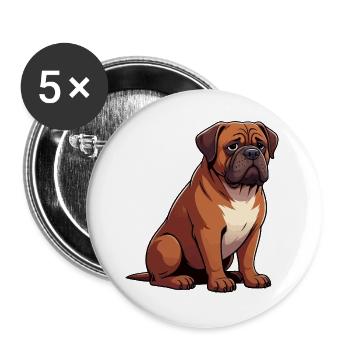 Bordeaux Dogge Bordeauxs Bordeaux Doggen besitzer - Buttons groß 56 mm (5er Pack) - Weiß - Vorne