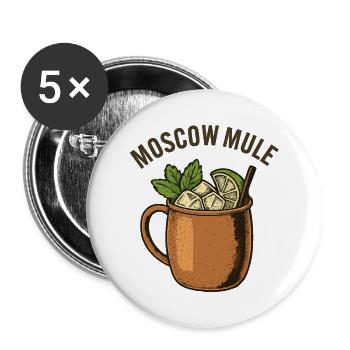 Moscow Mule - Buttons groß 56 mm (5er Pack) - Weiß - Vorne