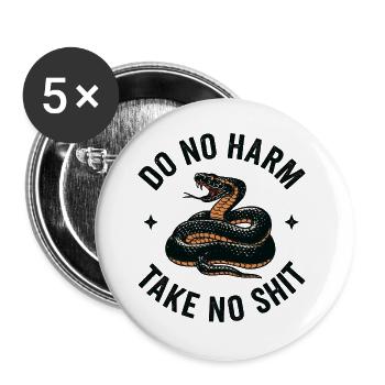 Do no harm - Buttons groß 56 mm (5er Pack) - Weiß - Vorne