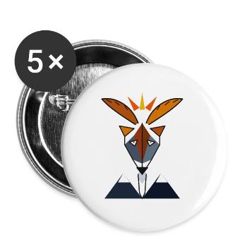 Hirsch - Buttons groß 56 mm (5er Pack) - Weiß - Vorne