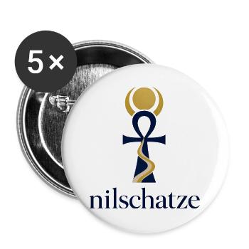 Nilschätze Ankh Logo Design - Buttons groß 56 mm (5er Pack) - Weiß - Vorne