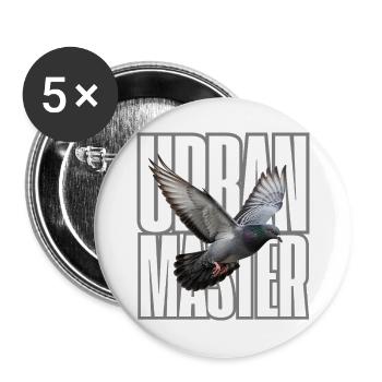 Urban Master Taube - Buttons groß 56 mm (5er Pack) - Weiß - Vorne