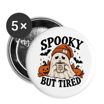 Spukgeist Kaffee Müdigkeit - Buttons groß 56 mm (5er Pack) - Weiß - Vorne