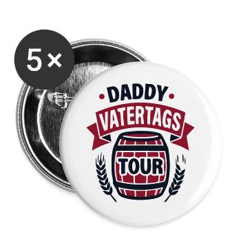 Bierfass Vatertag Logo - Buttons groß 56 mm (5er Pack) - Weiß - Vorne