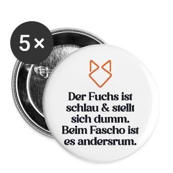 ZEICHEN SETZEN GEGEN RECHTS - Buttons groß 56 mm (5er Pack) - Weiß - Vorne