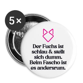 ZEICHEN SETZEN GEGEN RECHTS - Buttons groß 56 mm (5er Pack) - Weiß - Vorne
