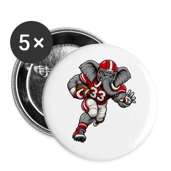 Elefant beim American Football - Buttons groß 56 mm (5er Pack) - Weiß - Vorne
