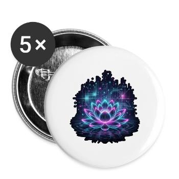Cyber Botanics Biolumineszenz Futuristische Natur - Buttons groß 56 mm (5er Pack) - Weiß - Vorne