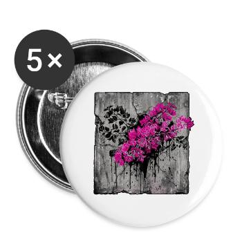 Bougainvillea Bricht Beton - Buttons groß 56 mm (5er Pack) - Weiß - Vorne