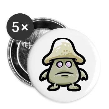 Kawaii-Krötenheld - Buttons groß 56 mm (5er Pack) - Weiß - Vorne