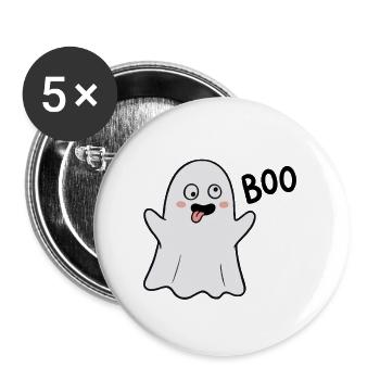 Alberner Geist Buh! - Buttons groß 56 mm (5er Pack) - Weiß - Vorne