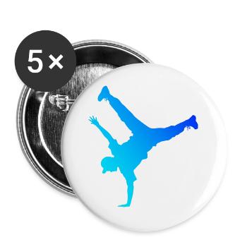 Geschenkidee für den Hip-Hop-Tänzer mit Breakdance - Buttons groß 56 mm (5er Pack) - Weiß - Vorne
